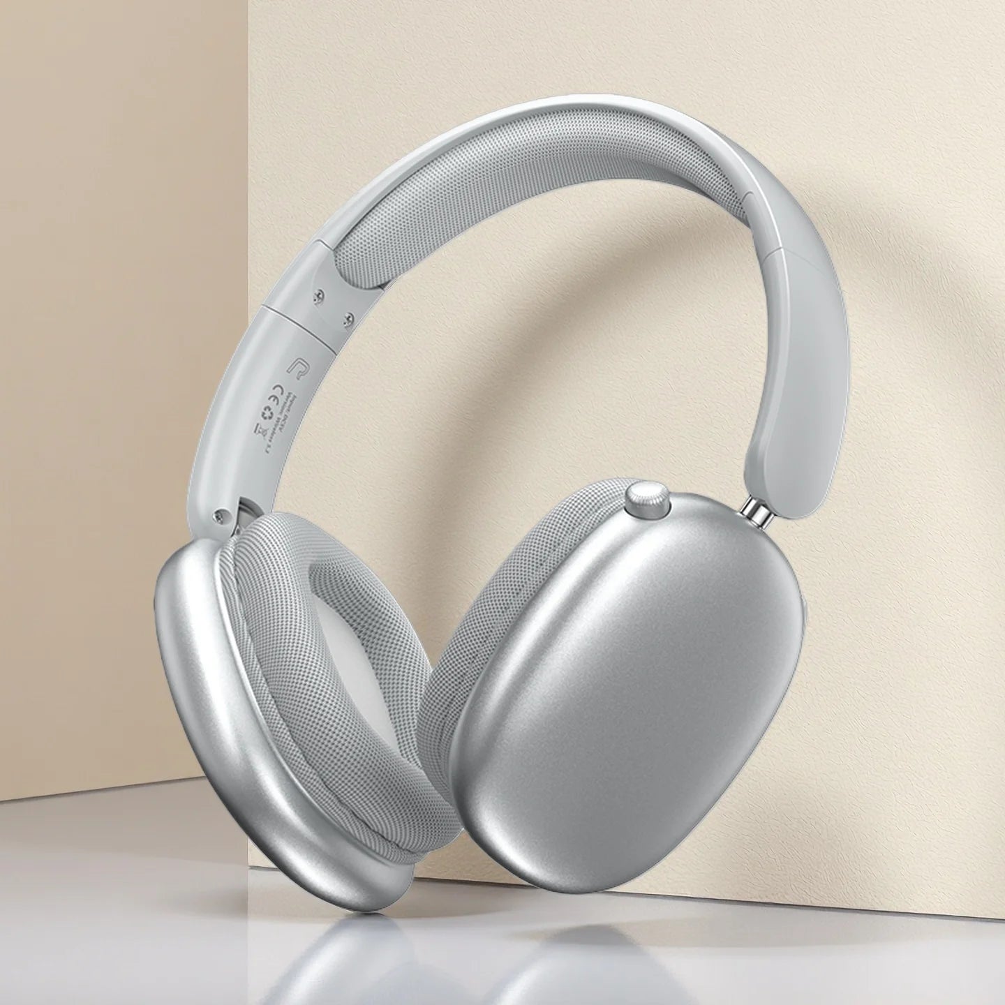 Wireless Bluetooth Headphones Over-Ear, Hi-Res Audio, Sport Headphone, Foldable Stereo, Travel Headphones, Silver