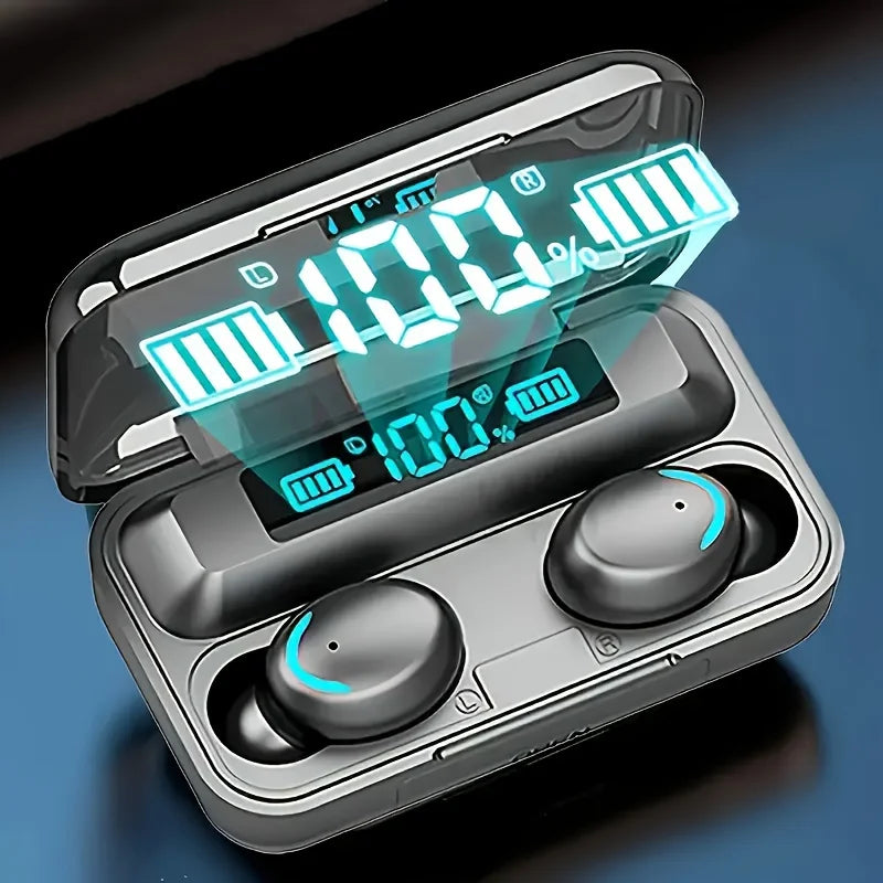 True Wireless High-Fidelity Stereo Sound, Sports Earphones with Microphone, High-Definition Call, LED Display Charging Case