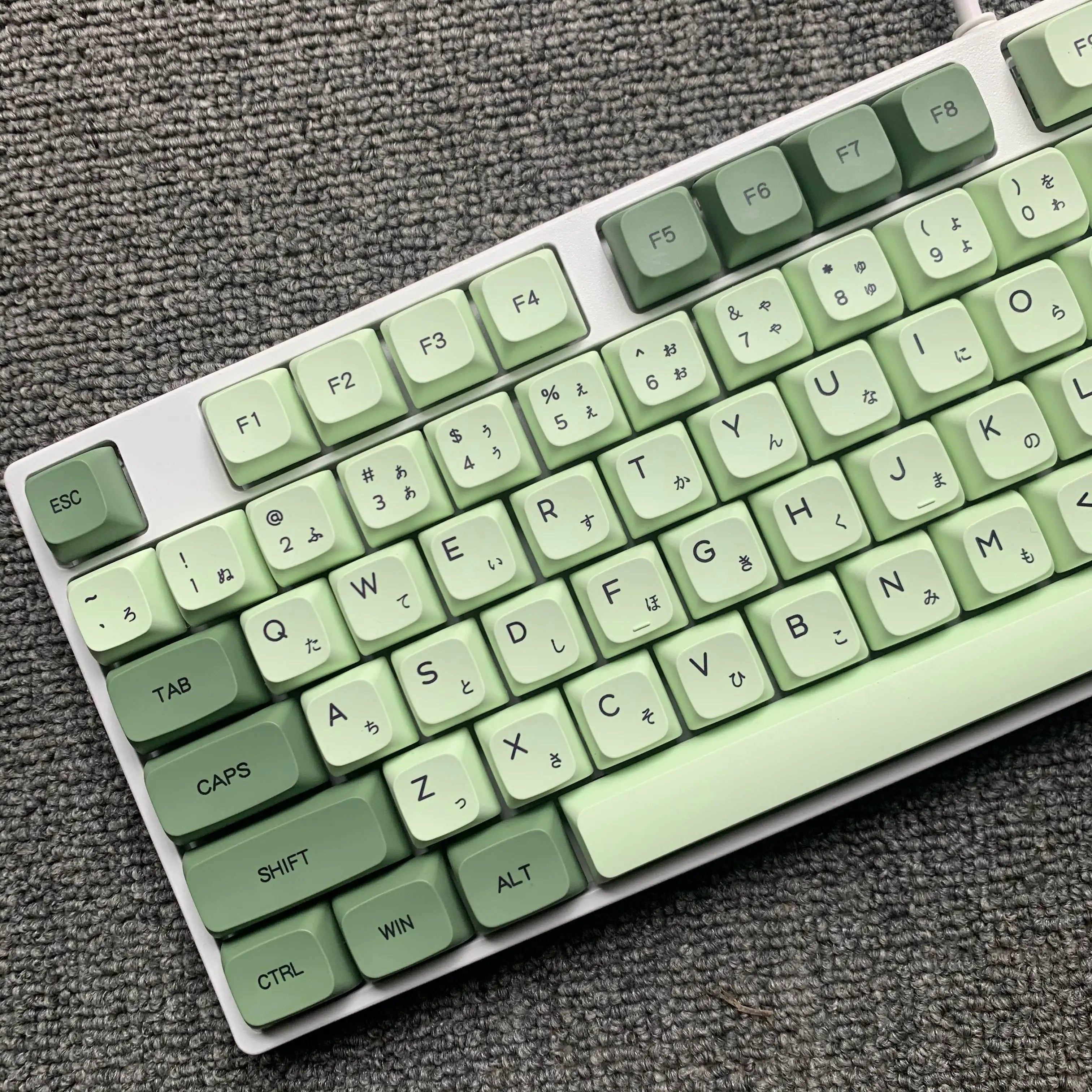 124 Keys Matcha Green Keycaps XDA Profile PBT Keycap For MX Switch Mechanical Keyboard English Japanese Personalized Key cap DIY